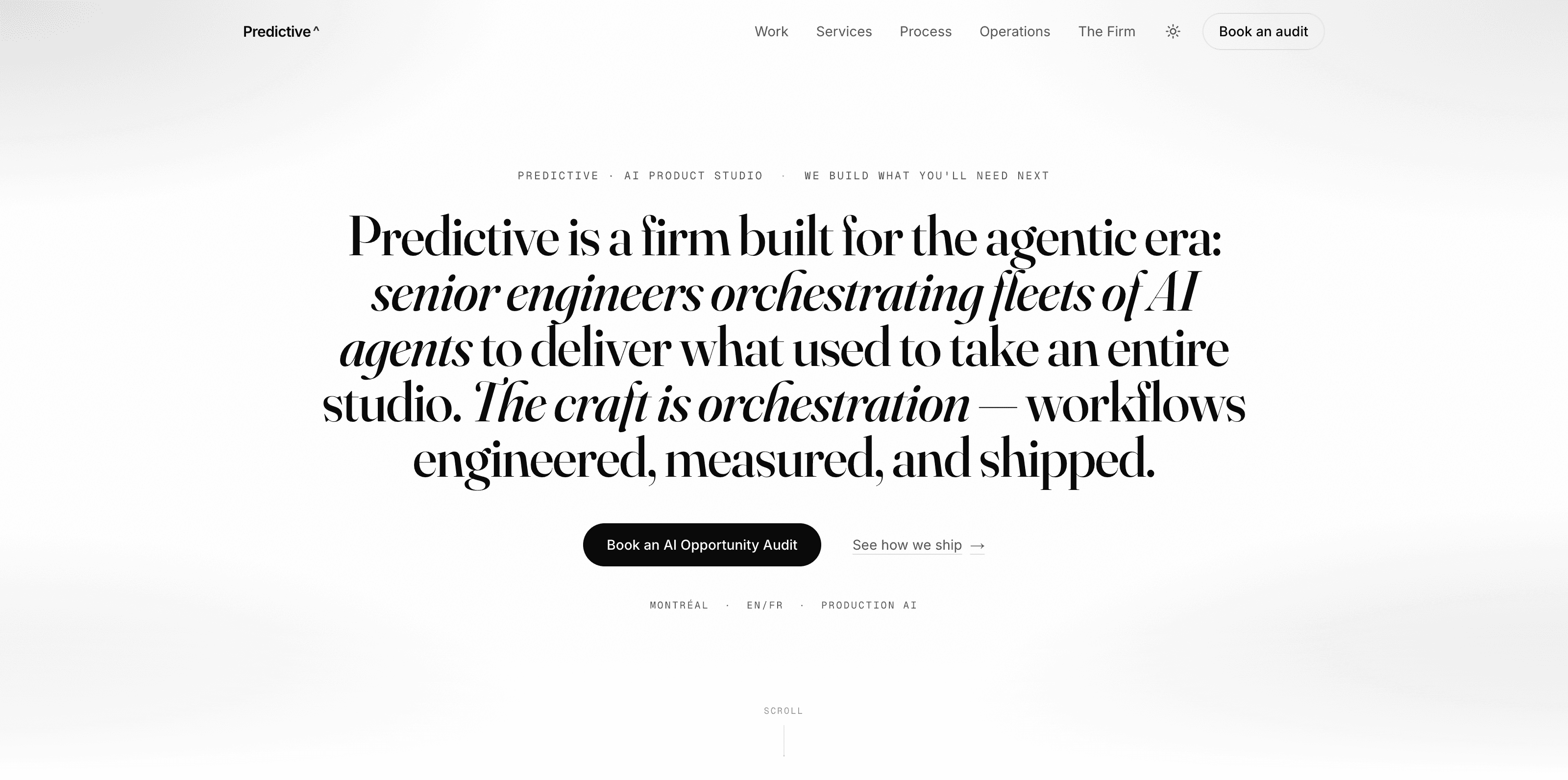 predictive.company — a firm built for the agentic era, orchestrating fleets of AI agents